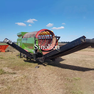 Zhengzhou Sinolion Mobile Trommel Rotating Twin Double Screens Drum Sieving Machine for MSW (Шэньчжоу Синолион мобильная барабанная вращающаяся двойная экрановая барабанная ситовая машина для MSW)