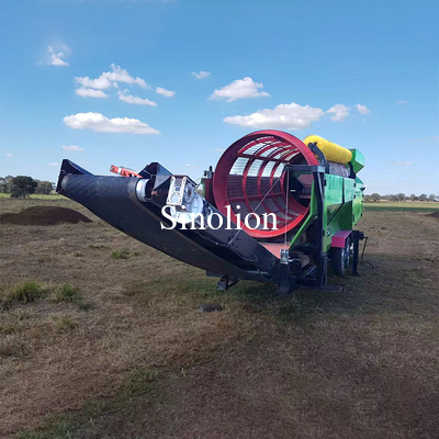 Zhengzhou Sinolion Mobile Trommel Rotating Twin Double Screens Drum Sieving Machine for MSW (Шэньчжоу Синолион мобильная барабанная вращающаяся двойная экрановая барабанная ситовая машина для MSW)