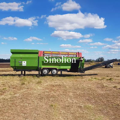 Zhengzhou Sinolion Mobile Trommel Rotating Twin Double Screens Drum Sieving Machine for MSW (Шэньчжоу Синолион мобильная барабанная вращающаяся двойная экрановая барабанная ситовая машина для MSW)